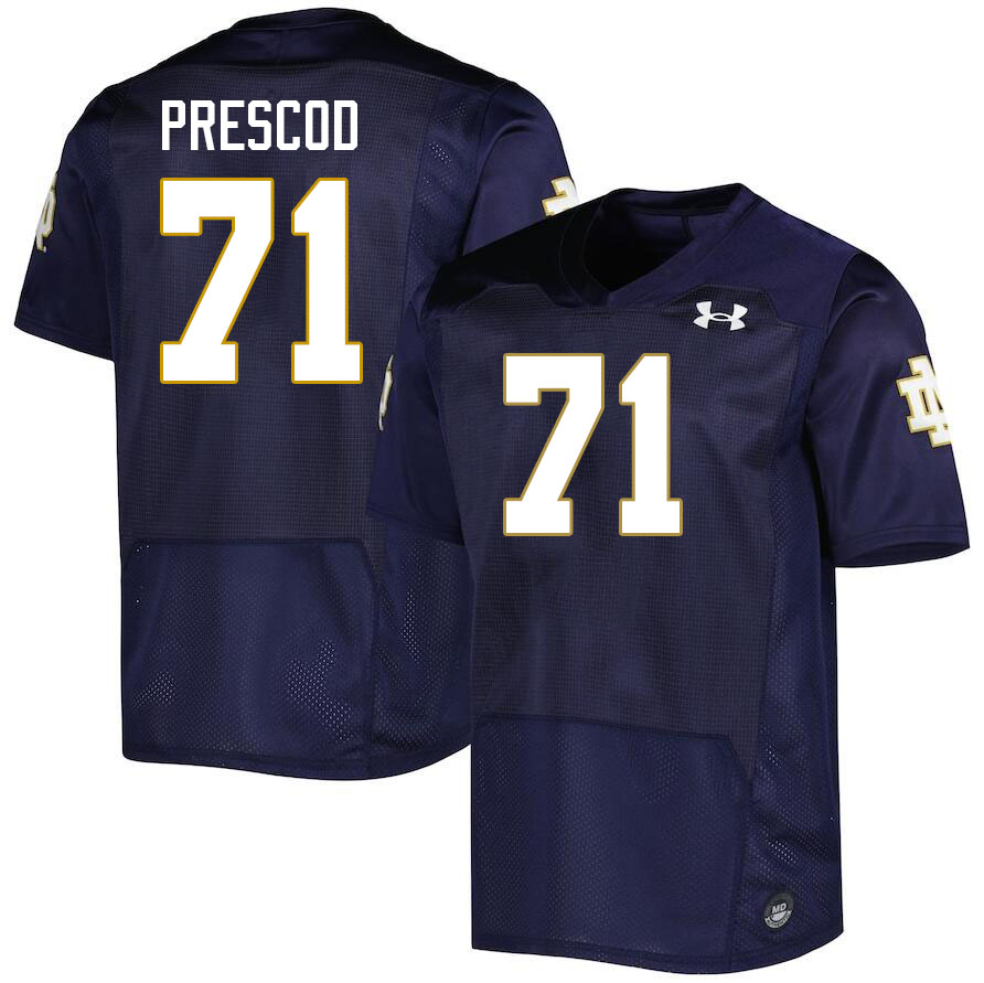 Men #71 Styles Prescod Notre Dame Fighting Irish College Football Jerseys Stitched-Navy